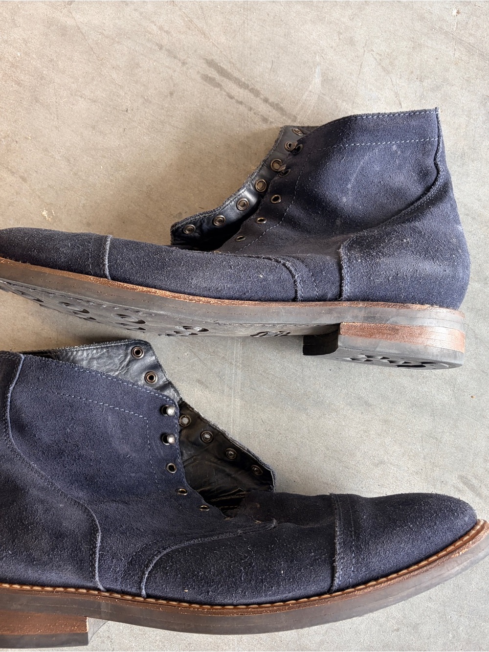 Thursday Boots Navy Suede Size 15